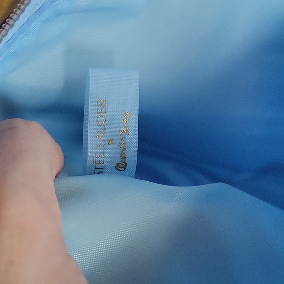 Estee Lauder x Quentin James Makeup bag 5 x 10" blue stripes New cosmeti… - Picture 7 of 7